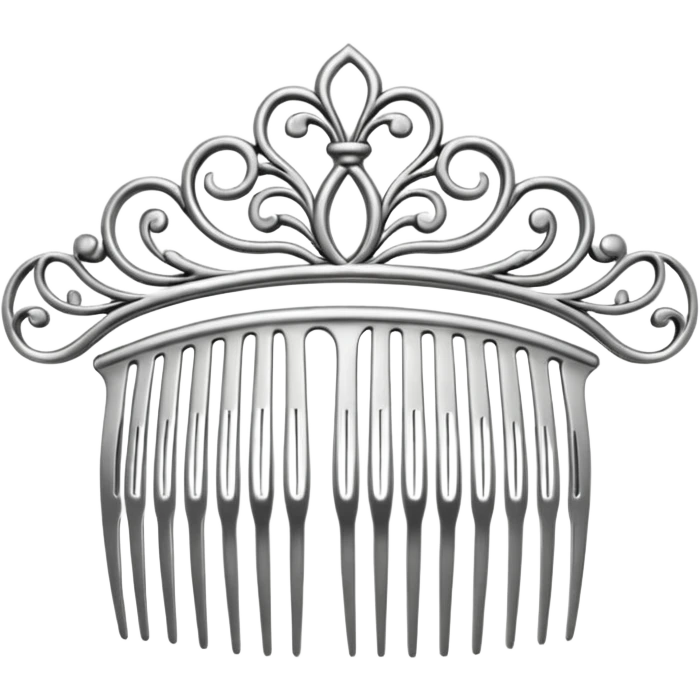 elegant silver hair comb emoji