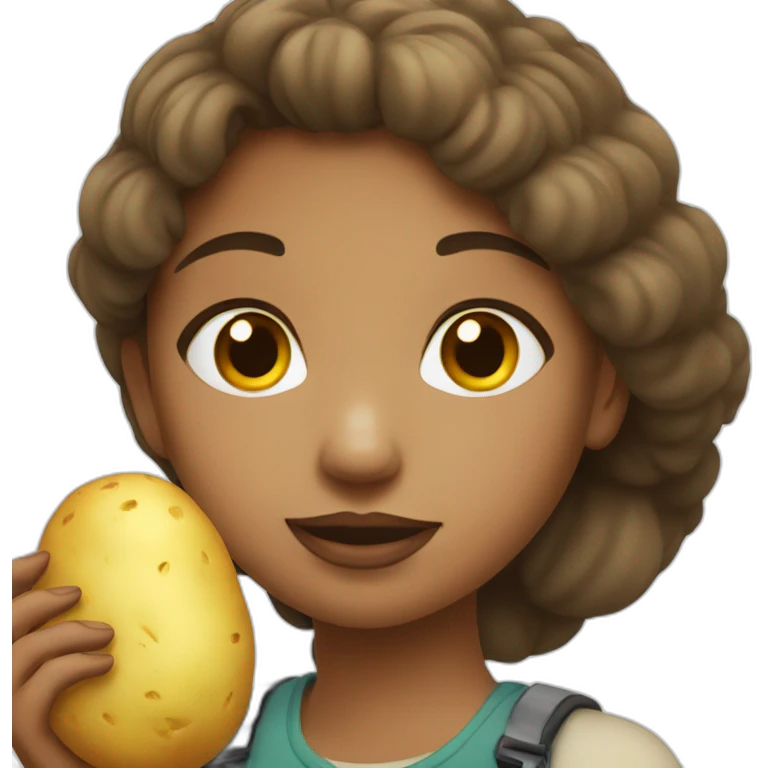 blund girl with potato emoji