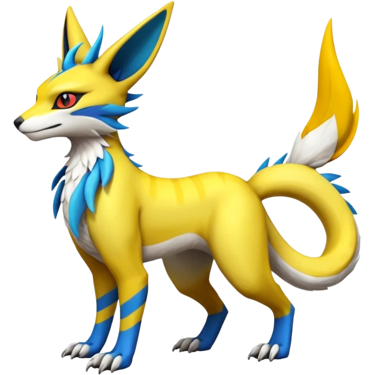 Tropical Exotic Short Legendary Epic Cool Colorful Renamon-Zeraora-Bastet-Latias-Vernid-Sergal-fusion-hybrid-creature emoji