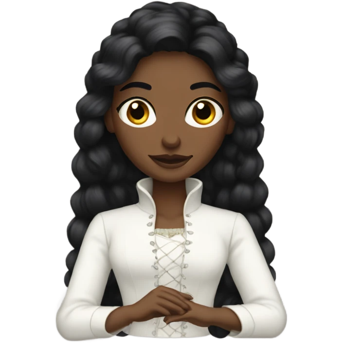 White queen with dark hair sewing  emoji