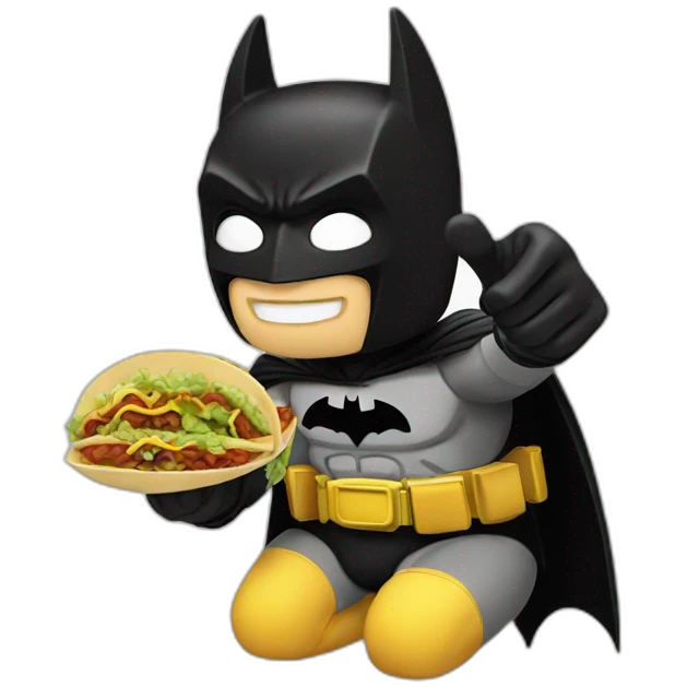 Batman eating a tacos emoji