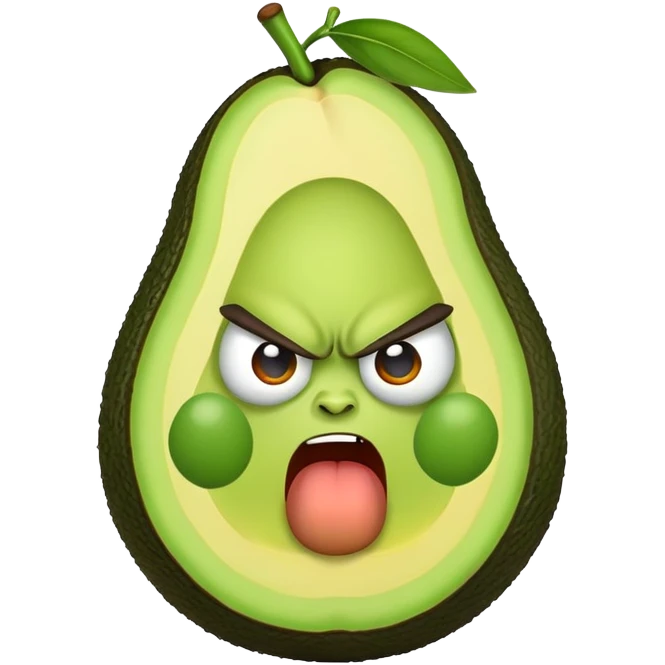 angry avocado saying no emoji
