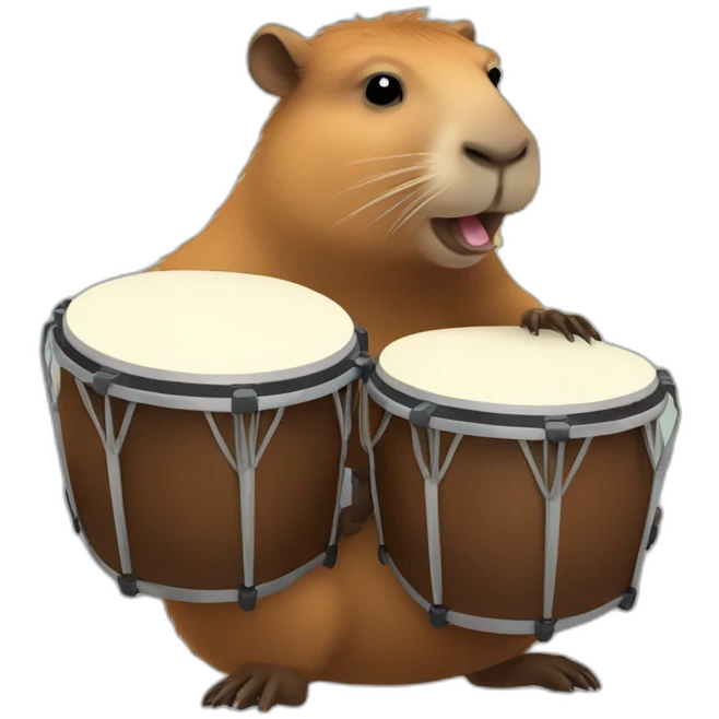 A capybara with bongos emoji