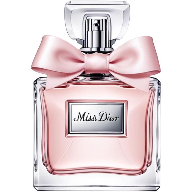 Dior miss dior eau de parfum, silver bow bottle, light pink emoji