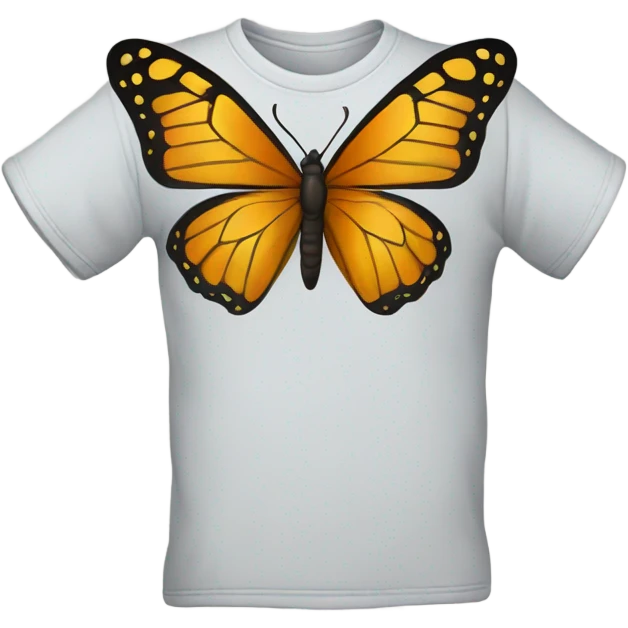 small t shirt with small butterfly emoji