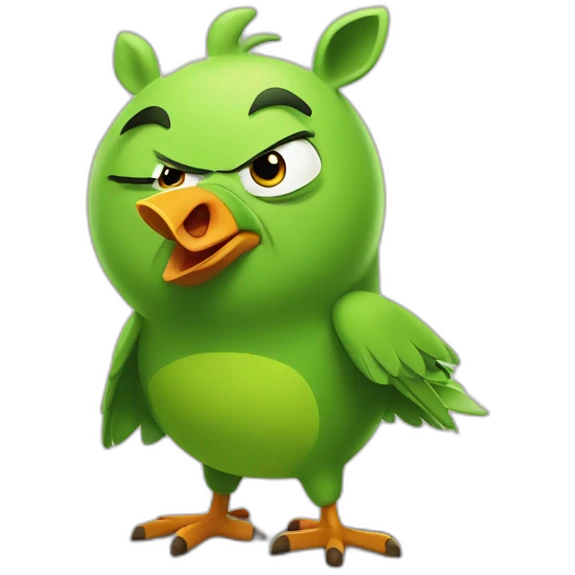 The green pig from Angry Birds rules the birds emoji