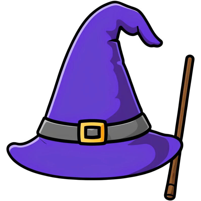 Harry Potter wizard hat and wand emoji