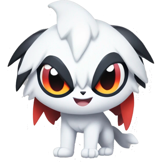Edgy Cool Kawaii Litten-Absol-Pokémon Full Body emoji