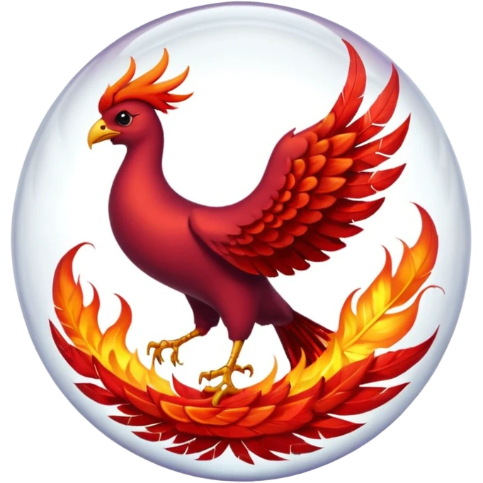 A phoenix inside a clear crystal ball emoji