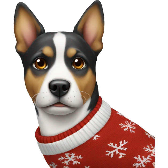 Dog with Christmas sweater emoji