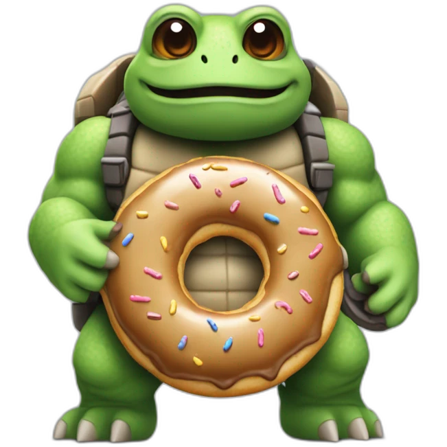 Tortank mangeant un donuts emoji