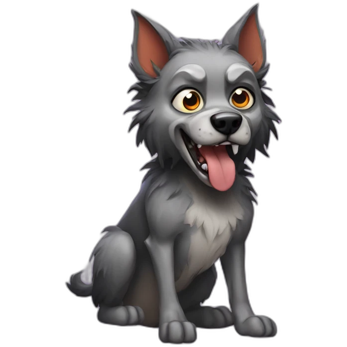 Spider dog as a werewolf emoji