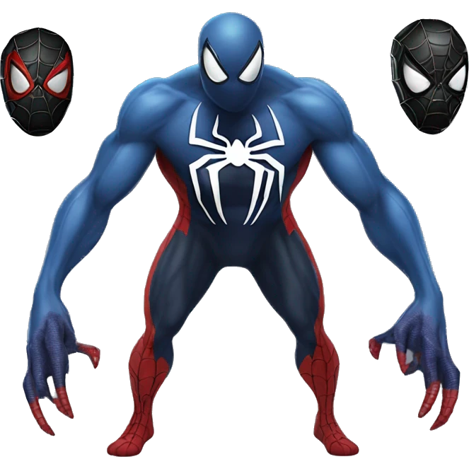 half spider man body and half venom body emoji