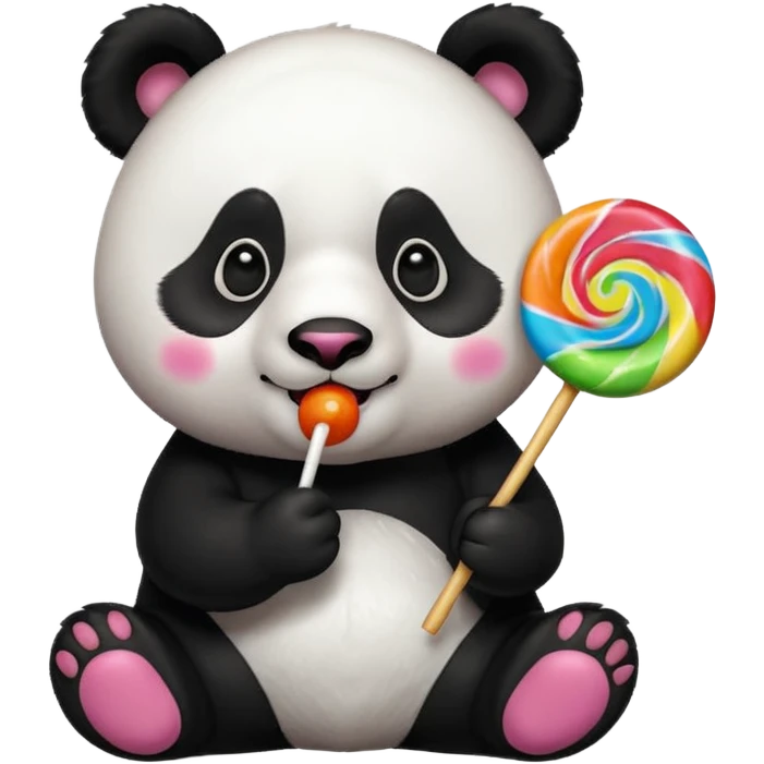 Panda eating a lollipop  emoji