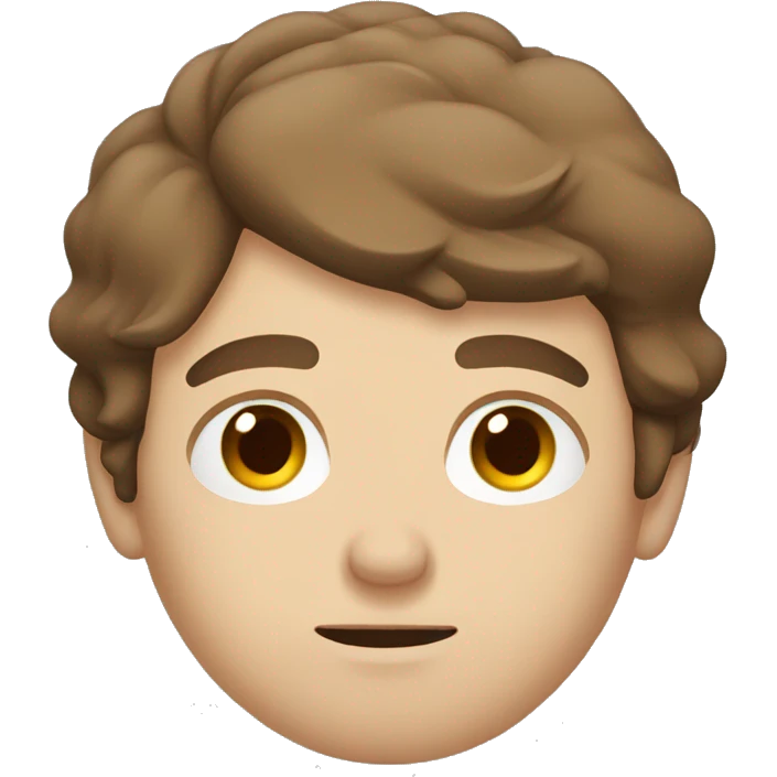 Sleepy white guy with brown hair emoji