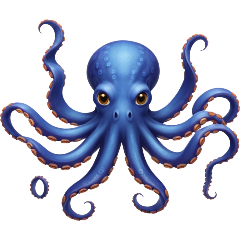 octopus floating in water viewed from underneath with arms spread out in every direction, mouth and underside visible, head facing away from viewer emoji
