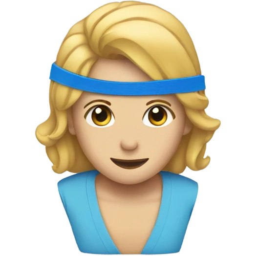 blue check hair rubber band emoji