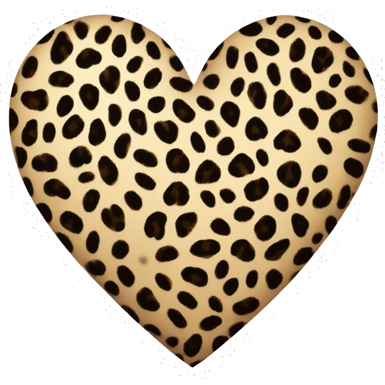 leopard print heart emoji
