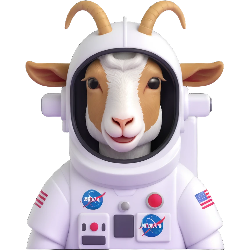 goat astronaut with helmet emoji