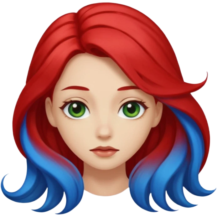 Like the first but her eye green  and blue and her hair red that brolong herwn  emoji