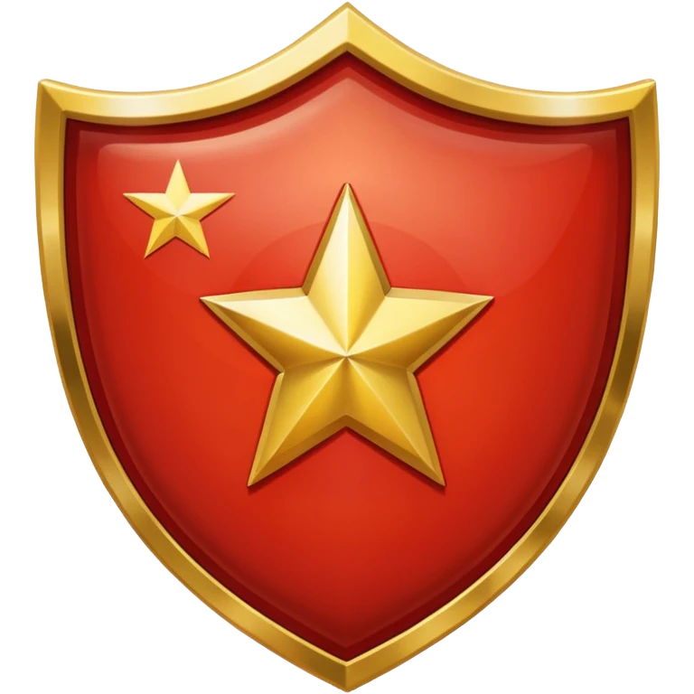 a shiny shield with the USSR flag inside emoji