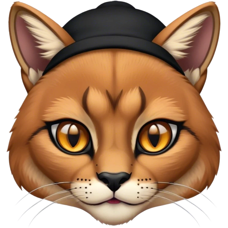 Caracal with beanie emoji