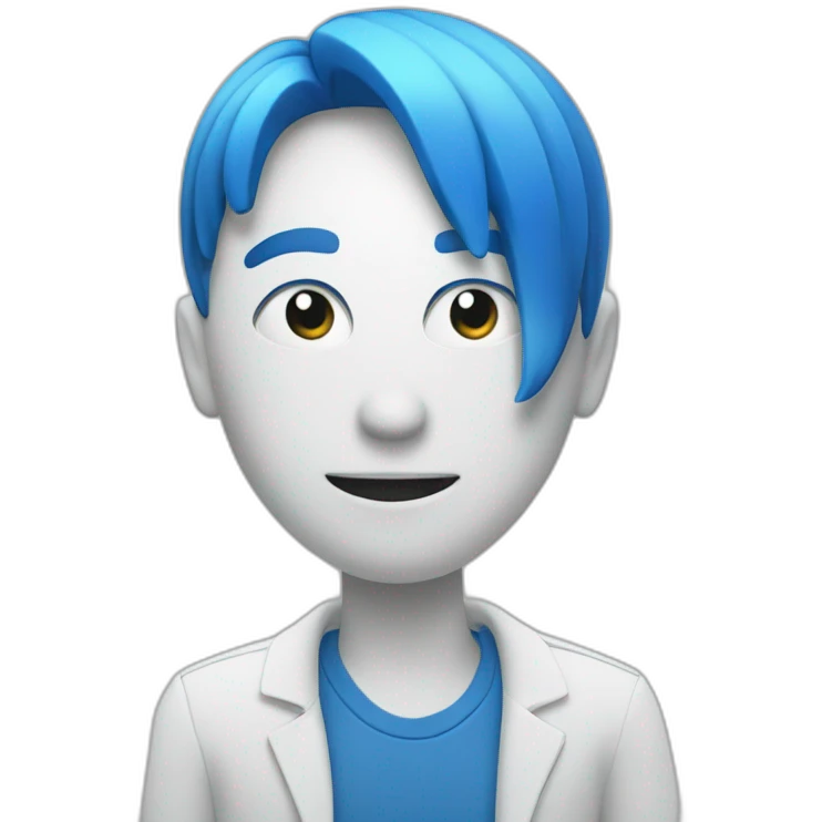 An Emoji with 3D letter white and blue. It’s write « OK. » emoji
