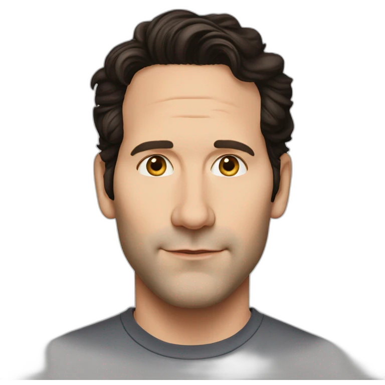 Paul rudd with smaller nose emoji