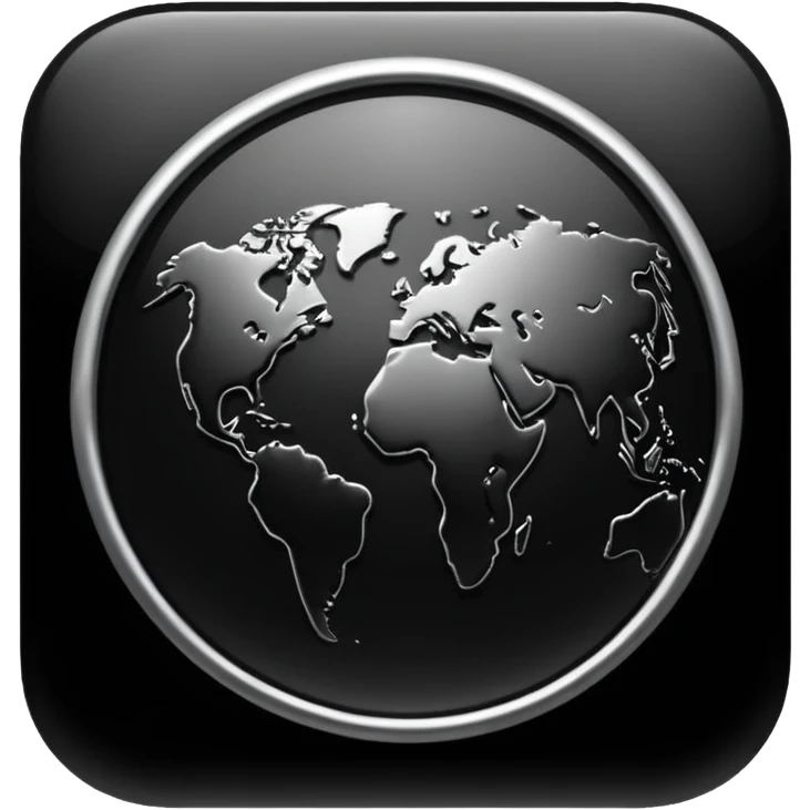 black world wide web icon emoji