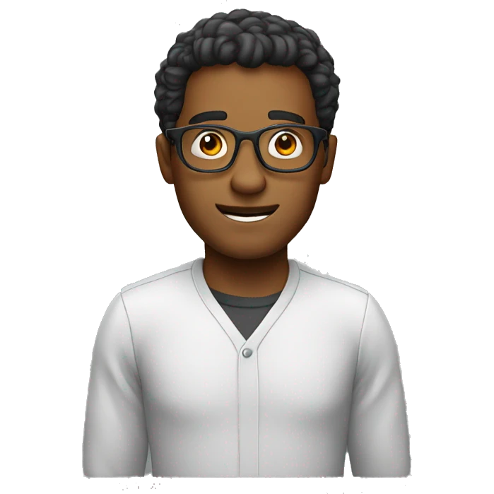 man withnerd glas emoji