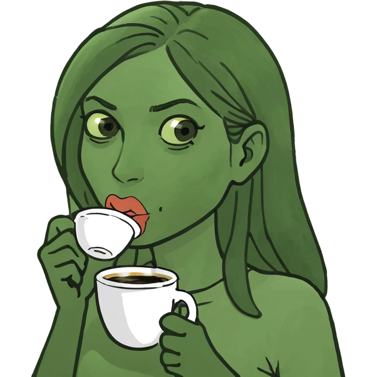 Girl drinking coffee emoji