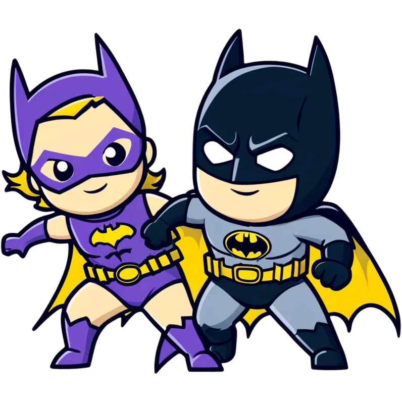 Batman and batgirl emoji