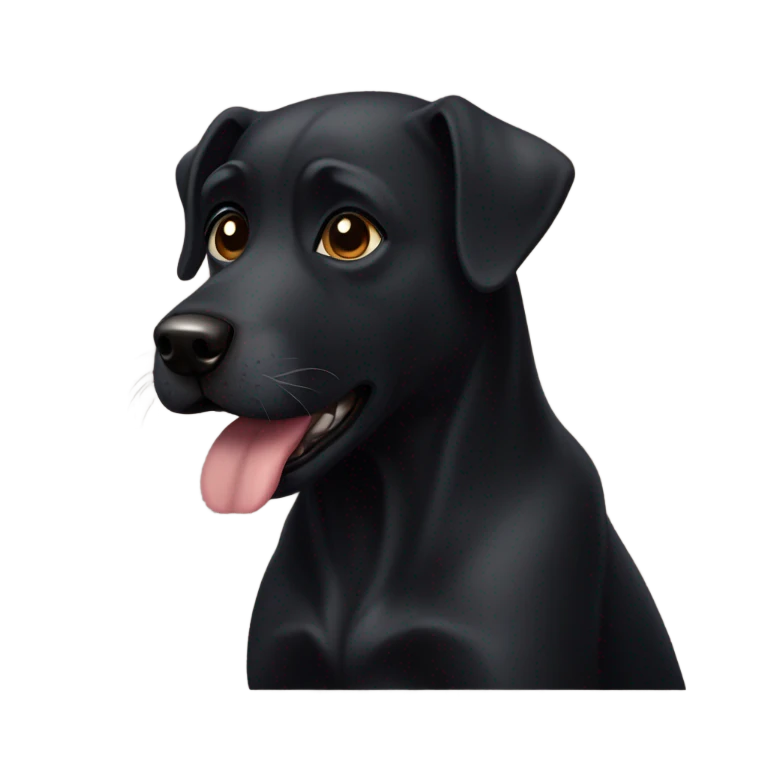 black dog with beard with no mustache emoji