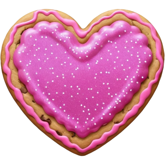 cookie heart with glitter emoji