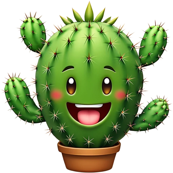 Cactus with mouth emoji