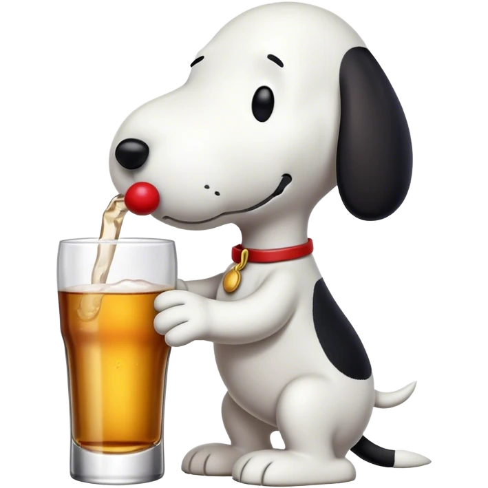 snoopy drinking alcohol emoji