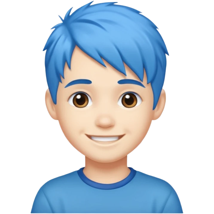 blue haired kid emoji