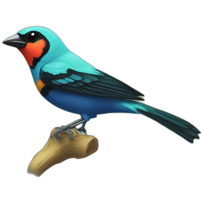 tanager with 1000 wings emoji