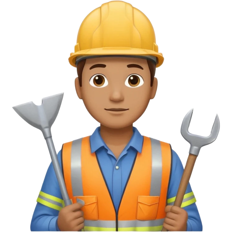 a construction worker holding a farmer's spade towards his shoulder emoji