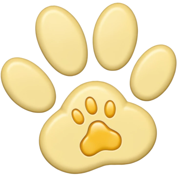 a pastel yellow pawprint emoji