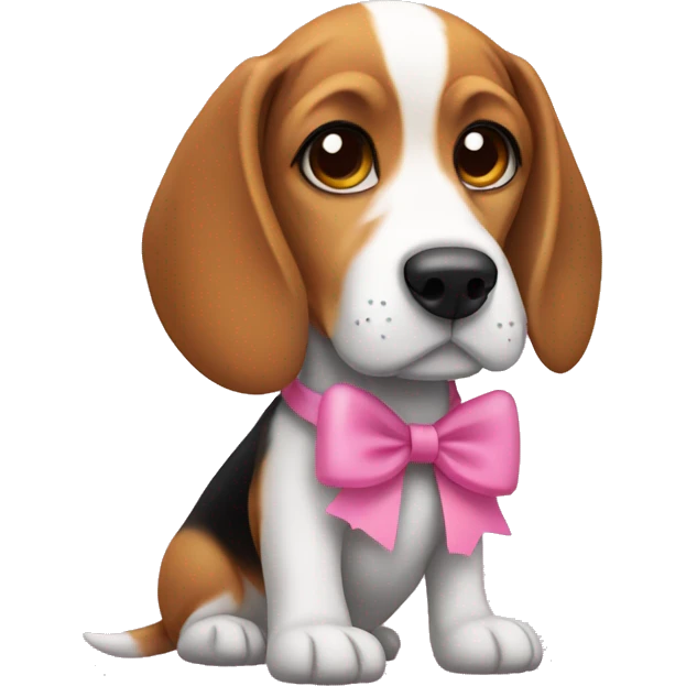 beagle with a pink bow  emoji
