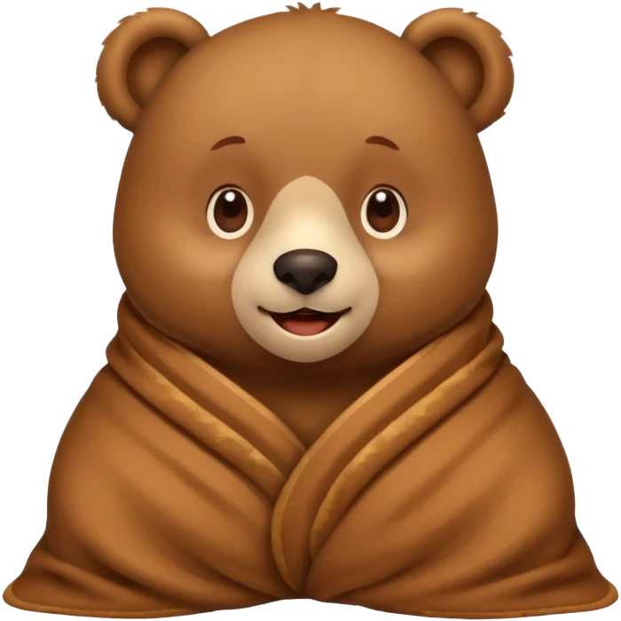 Bear cozy in blanket emoji