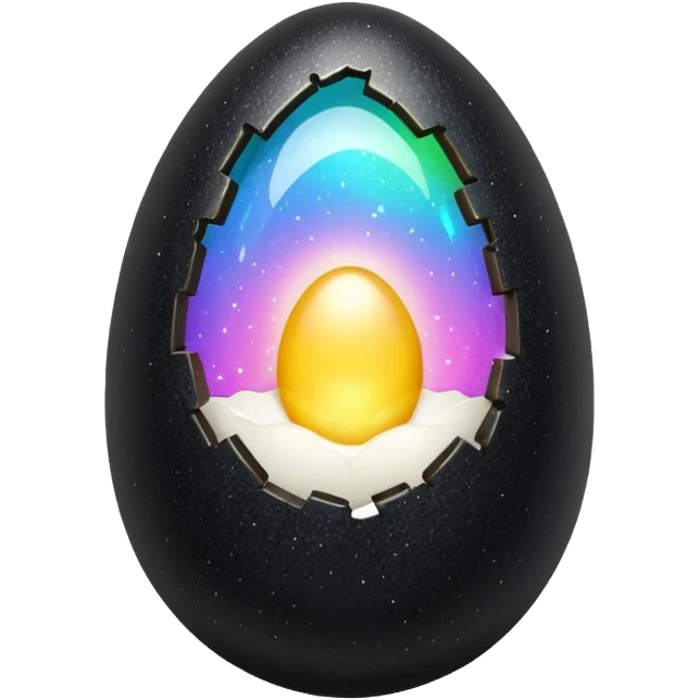 black glittery egg cracked open emoji
