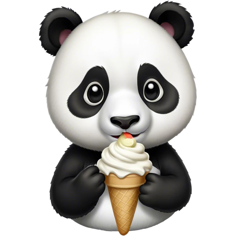 Panda eating ice créame emoji