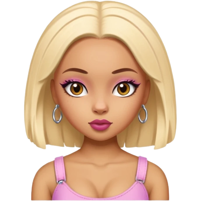 doja cat as pretty bratz baddie with shaved hair emoji