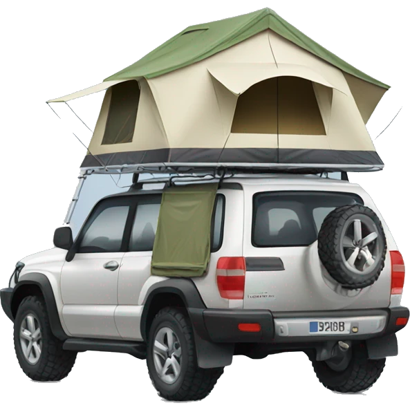 4wd car with roof top tent  emoji