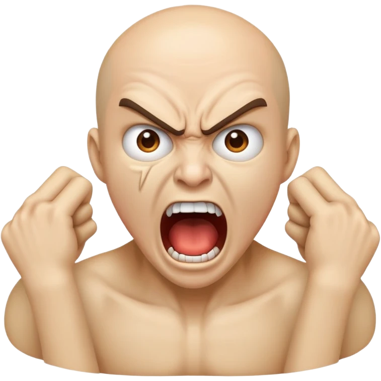Angry gut holding neck screaming  emoji