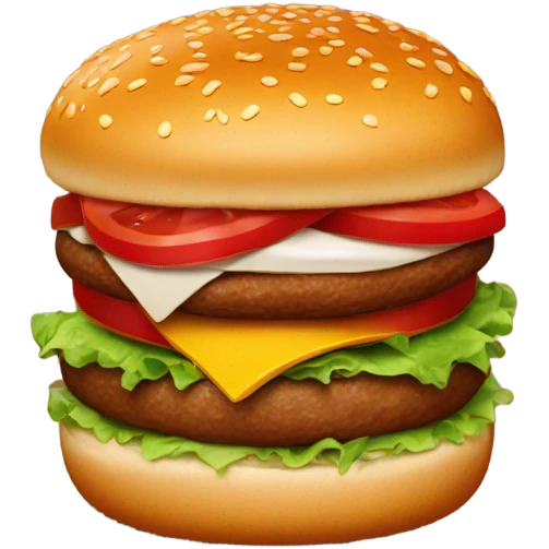 Burger with red bun on top and bottom emoji