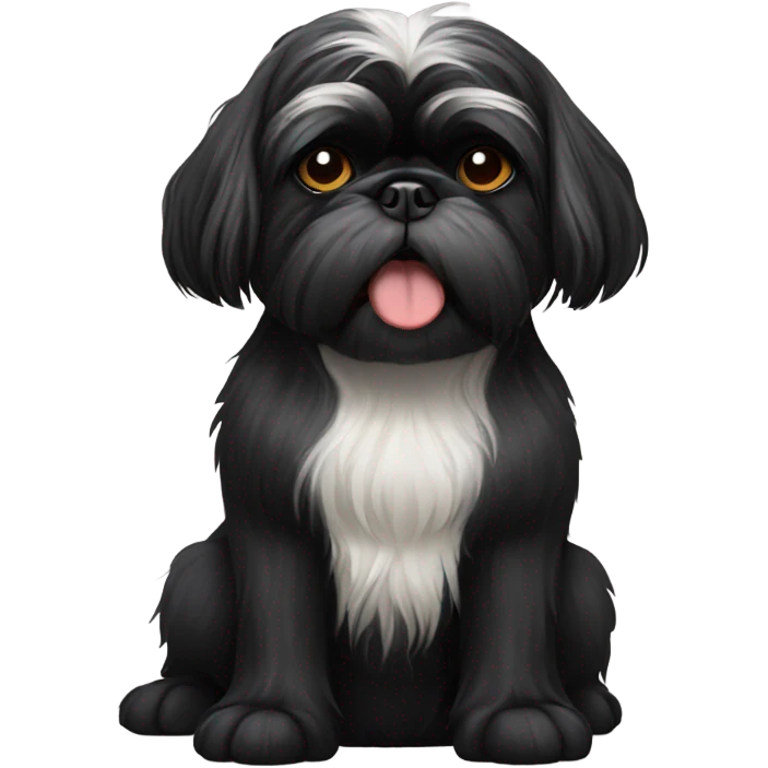Black Shih Tzu expressing disgust emoji