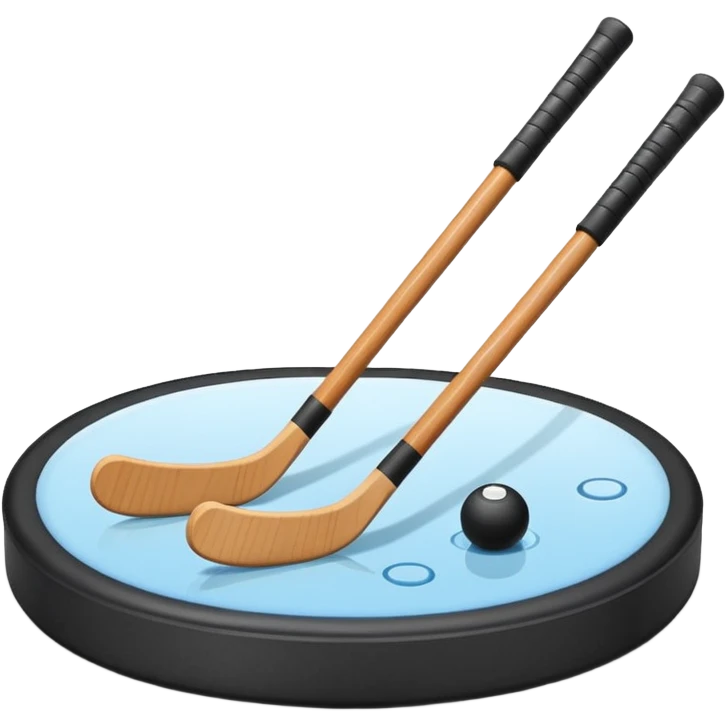 hockey stick and puck emoji